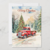 Red Truck-kerstkaart Feestdagenkaart (Voorkant)