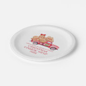 Red Truck Kerstkoekje Swap Papieren Bordje (Gekanteld)