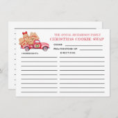 Red Truck Kerstkoekje Swap Recipcard Informatiekaartje (Voorkant / Achterkant)