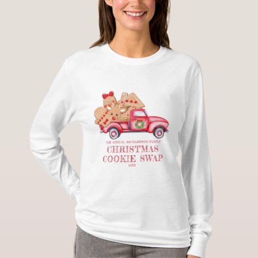 Red Truck Kerstkoekje Swap T-shirt (Voorkant)