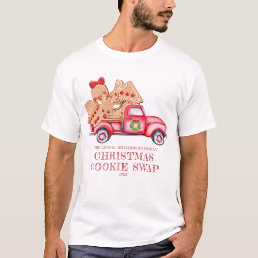  Red Truck Kerstkoekjeswisselaar T-shirt (Voorkant)