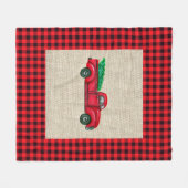  Red Truck Kerstmis Medium Fleece Blanket Deken (Voorkant (Horizontaal))