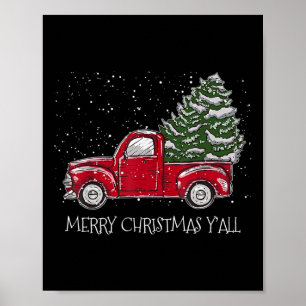 Red Truck Kerstmis Merry Kerstmis Y Poster