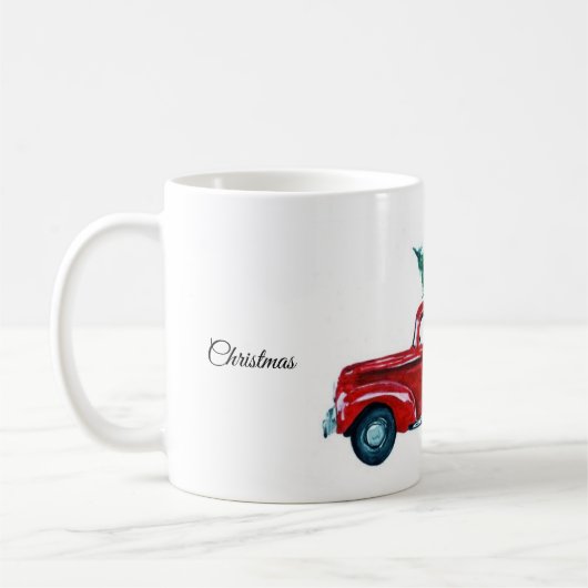 Red Truck Kerstmis Mok (Links)