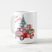 Red Truck Kerstmis Mok (Voorkant links)
