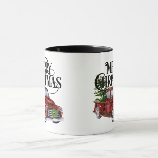 Red Truck Kerstmis Mok (Midden)