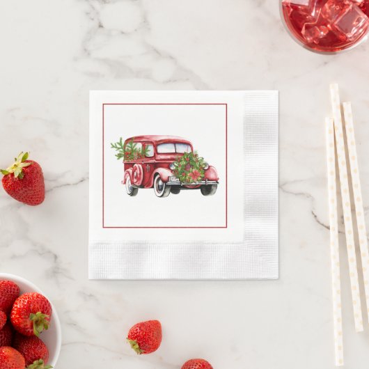 Red Truck Kerstmis Napkins Servet (Insitu)
