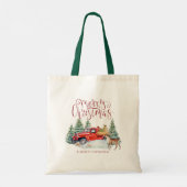  Red Truck | Kerstmonogram voor het gezin Tote Bag (Achterkant)