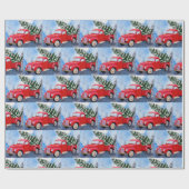 Red Truck kerstpapier Cadeaupapier (Vlak)