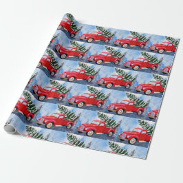 Red Truck kerstpapier Cadeaupapier