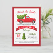 Red Truck Kerstparty Uitnodiging (Staand voorkant)