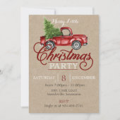 Red Truck Kerstparty Uitnodiging (Voorkant)