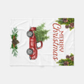  Red Truck-kersttas Fleece Deken (Voorkant (Horizontaal))