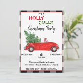 Red Truck-kerstuitnodiging Kaart (Staand voorkant)