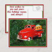 Red Truck Kerstversiering (4) Feestdagenkaart (Voorkant / Achterkant)