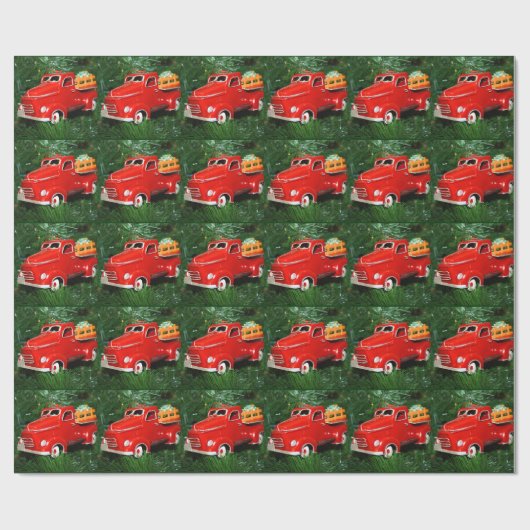 Red Truck kerstversiering Cadeaupapier (Vlak)