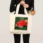 Red Truck kerstversiering Grote Tote Bag (Voorkant (product))