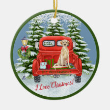 Red Truck Lab Retriever Sneeuwfamilie naam