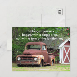 Red Truck - Langste reis - Quote Briefkaart