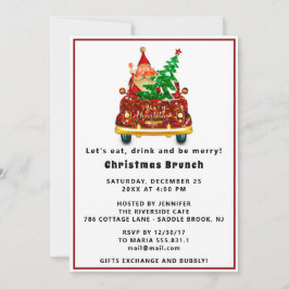 Red Truck Merry kerst Brunch Dinner Santa Kaart