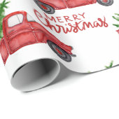Red Truck Merry kerst Cadeaupapier (Rol Hoek)