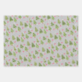 Red Truck Merry kerst Grey Wrapping Paper (Voorkant 3)