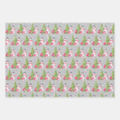 Red Truck Merry kerst Grey Wrapping Paper (Voorkant 2)