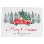 Red Truck Merry kerst Groot Cadeauzakje (Achterkant)