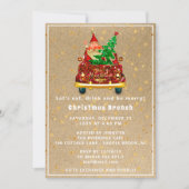 Red Truck Merry kerstboom Brunch Dinner Kraft Kaart (Voorkant)