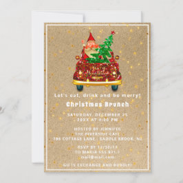 Red Truck Merry kerstboom Brunch Dinner Kraft Kaart