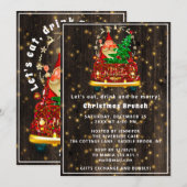 Red Truck Merry kerstboom Brunch Dinner Wood Kaart (Voorkant / Achterkant)