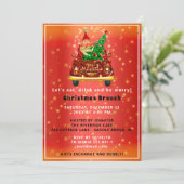 Red Truck Merry kerstboom Brunch Rood Kaart (Staand voorkant)