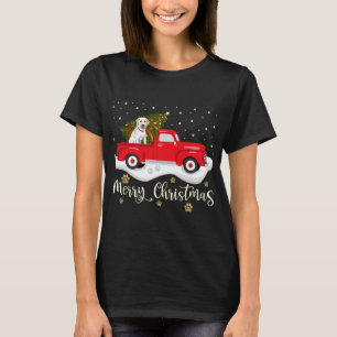 Red Truck Merry kerstboom Labrador Retriever T-shirt