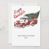 Red Truck Merry kerstfeestay Kaart (Voorkant)