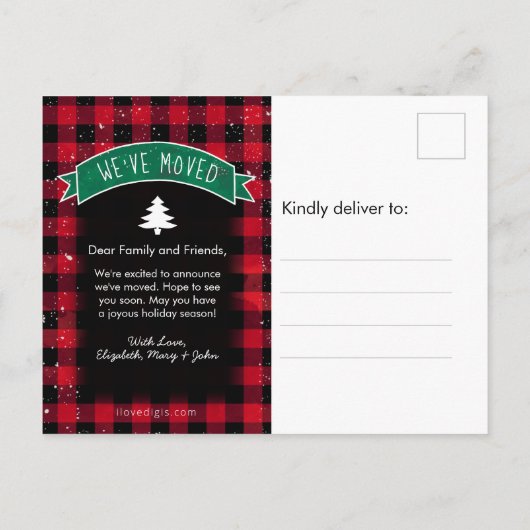  Red Truck Merry Kerstfeestdag Aankondigingskaart (Achterkant)