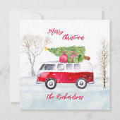 Red Truck Merry kerstKaart (Voorkant)