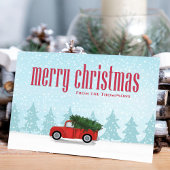  Red Truck Merry Kerstmis Feestdagenkaart