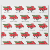 Red Truck Merry Kerstmis Holiday Cadeaupapier (Vlak)