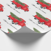 Red Truck Merry Kerstmis Holiday Cadeaupapier (Hoek)