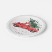  Red Truck Merry Kerstparty Papieren Bordje (Gekanteld)