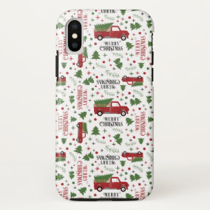  Red Truck Merry-kerstpatroon Case-Mate iPhone Case