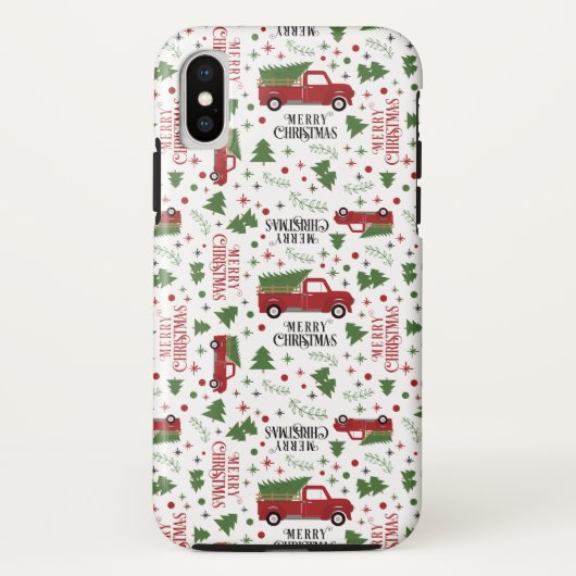  Red Truck Merry-kerstpatroon Case-Mate iPhone Case (Achterkant)
