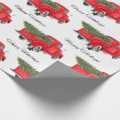 Red Truck Merry Prettige feestdagen Xmas Cadeaupapier (Hoek)