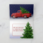  Red Truck met kerstboom Kaart (Binnen)