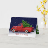  Red Truck met kerstboom Kaart (Gele Bloem)