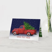  Red Truck met kerstboom Kaart (Voorkant)
