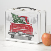  Red Truck met kerstboom Voeg naam toe (In situ)