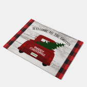 Red Truck met kerstboom Welkom Mat (Schuin)