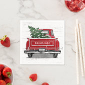  Red Truck met kerstboomnaam Servet (Insitu)
