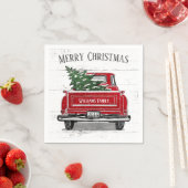  Red Truck met kerstboomnaam Servet (Insitu)
